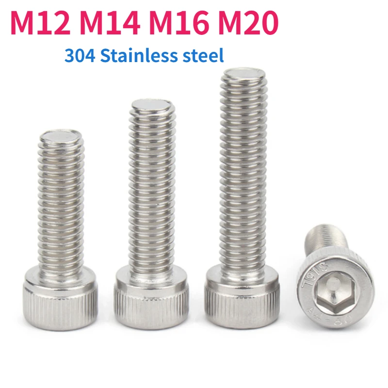

304 Stainless Steel M12 M14 M16 M20 1/PCS Cup Head Hexagon Socket Head BoltsHexagon Socket Head Screw With Left-Hand Thread