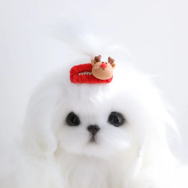 Милый модный Рождественский зажим для домашних животных ручной работы волос