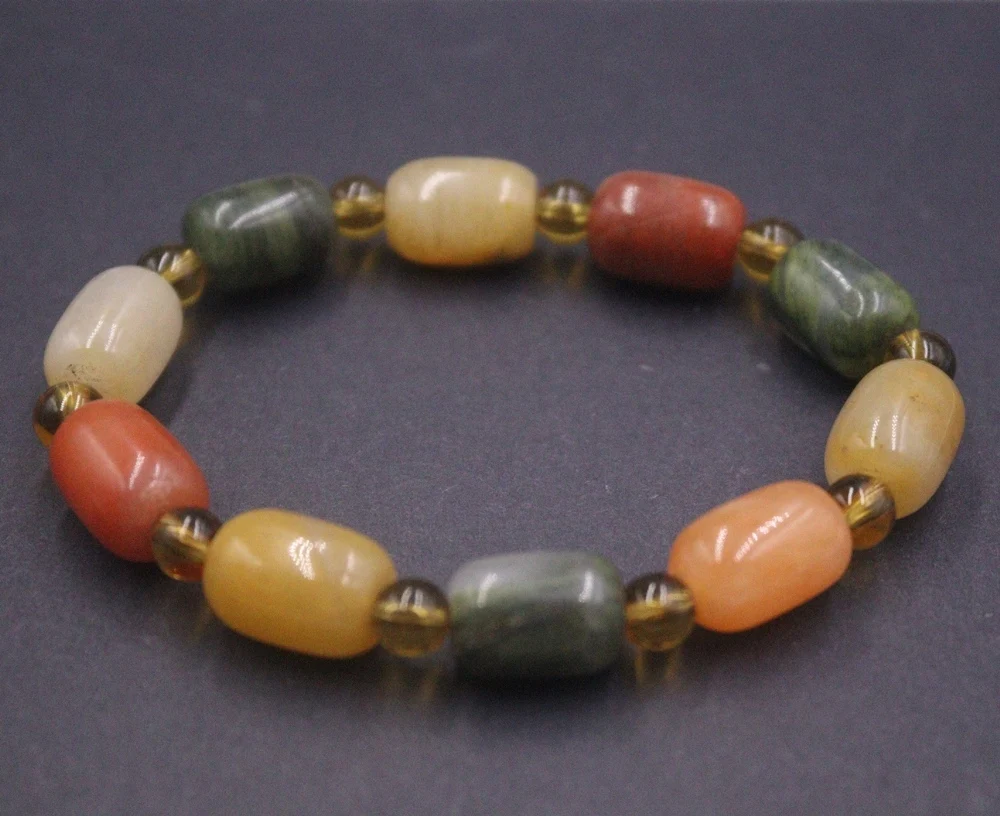 Натуральный красочный нефритовый браслет для мужчин и женщин подарок на удачу