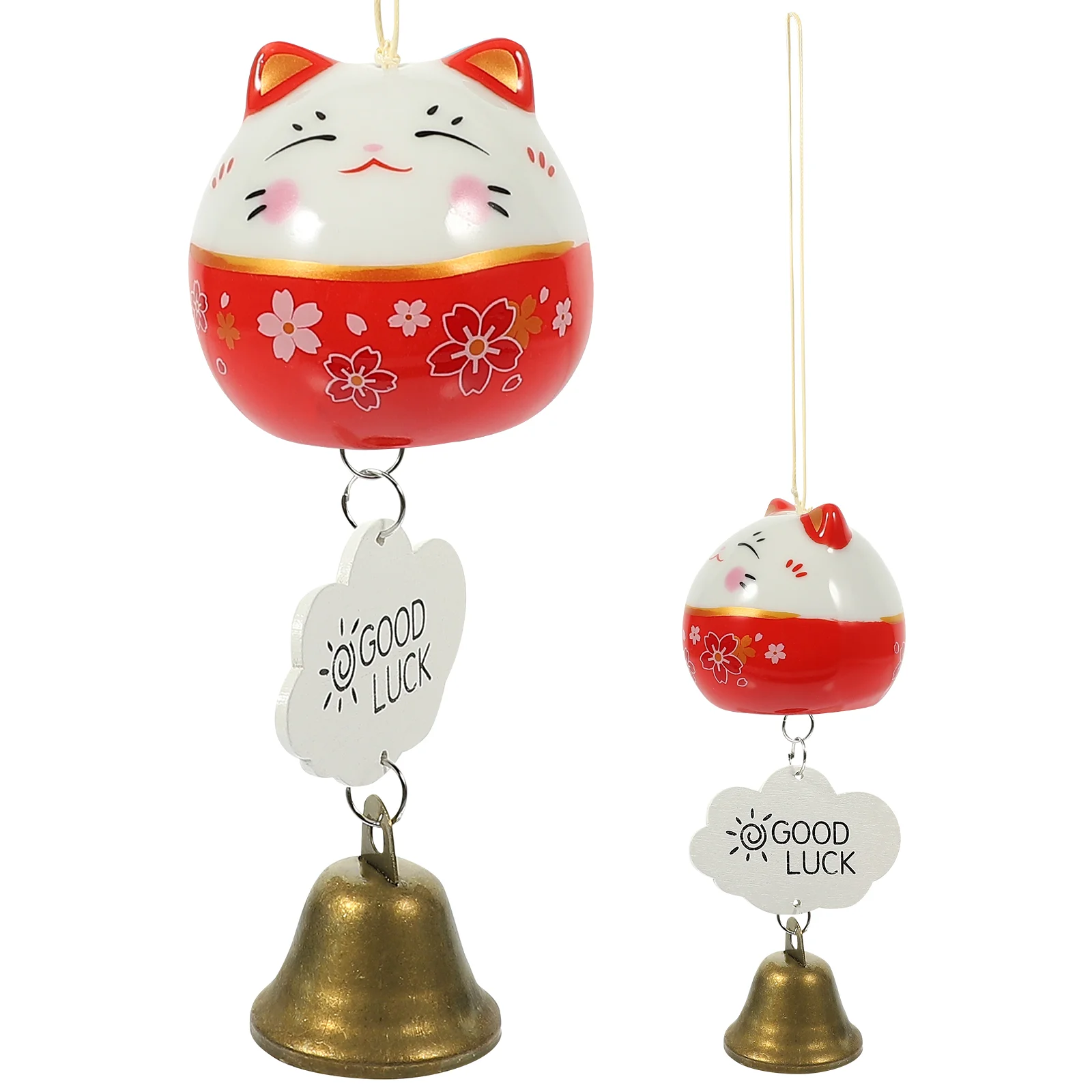 

Wind Chime Cat Japanese Lucky Hanging Bell Chimes Decorations Kids Birthday Bells Car Shui Feng Fortune Ornament Pendant Ceramic