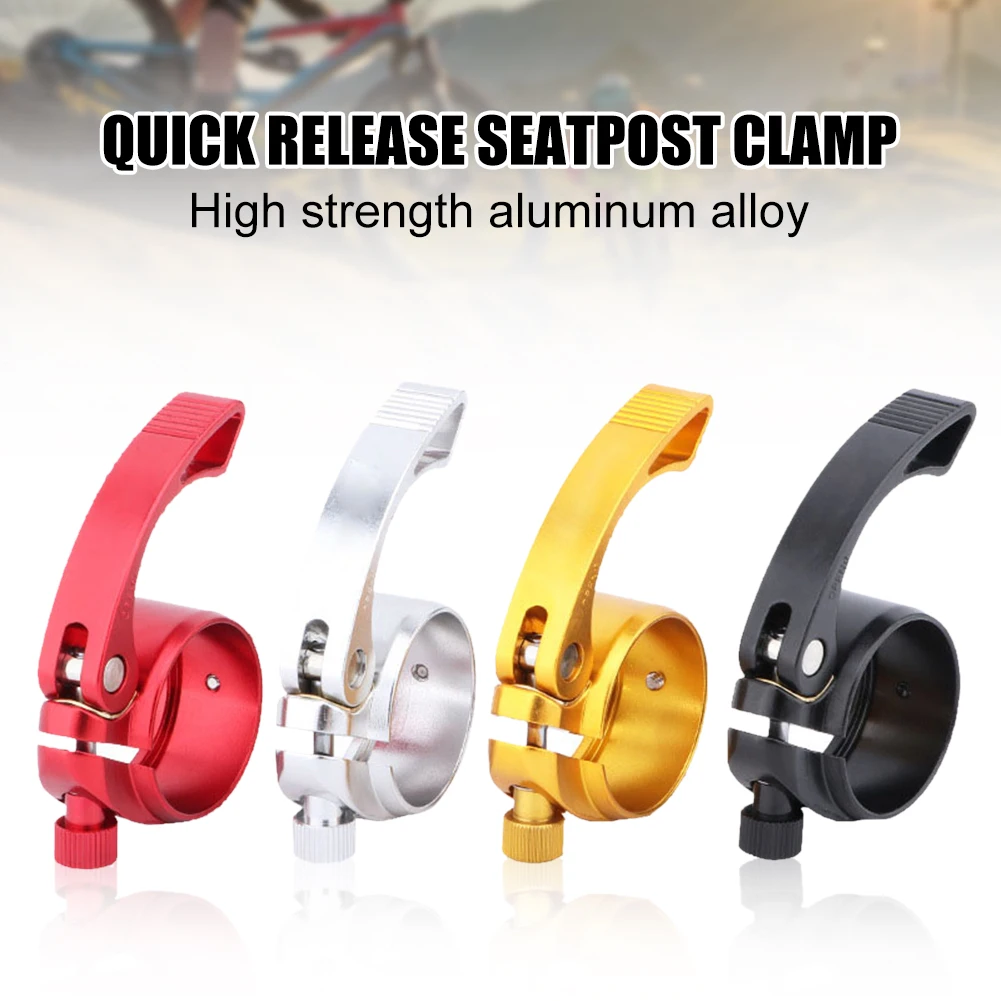 

Bike Seat Post Clamp Quick Release Aluminum Alloy Seatpost Collar Ultralight Longer Lever For 33.9mm Bicycle Seatpost Accessory