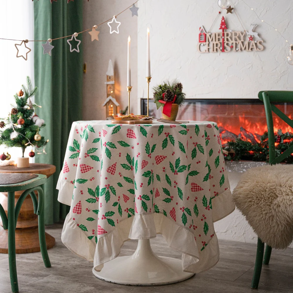 

Праздничная скатерть с оборками Love Blue East Leaf, украшение для стола в американском стиле, прямоугольные скатерти, свадебная скатерть