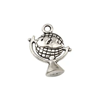 50pcs alloy globe charm pendants for jewelry making bracelet necklace findings 16x21mm a 182