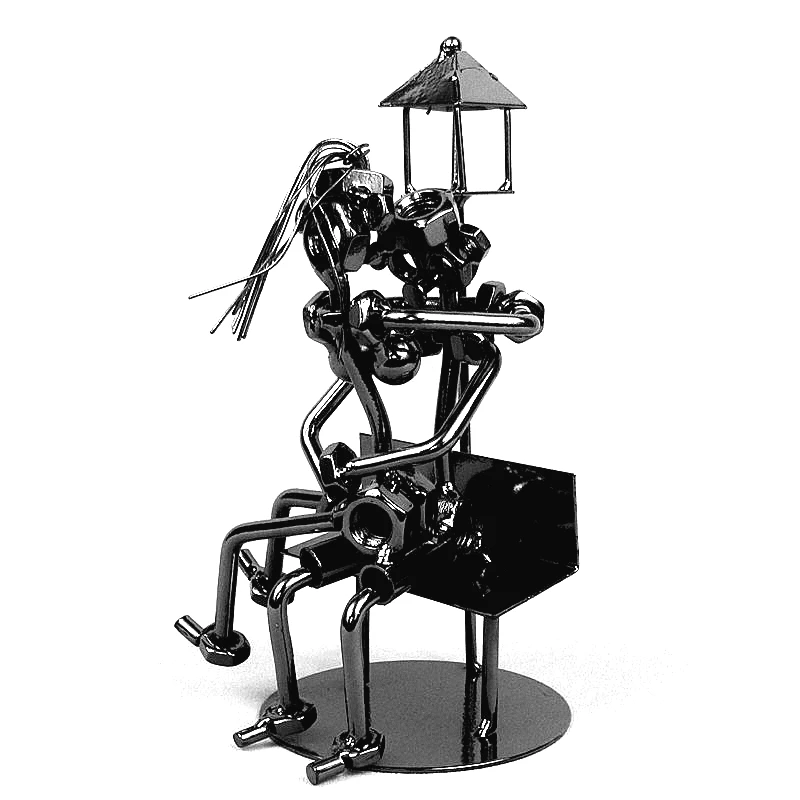 Абстрактные кованые железные милые миниатюрные металлические парковые фонари