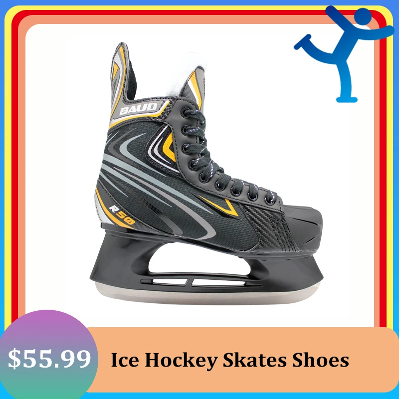 New Winter Adult Teenager Professional Breathable Thick Thermal Warm Ice Hockey Skates Shoes With Ice Blade Comfortable Beginner