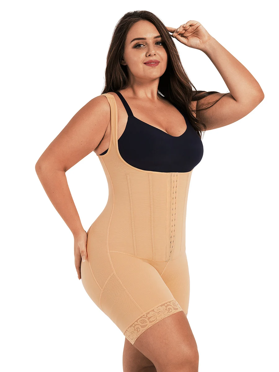 

Корсеты HEXIN из темной стальной кожи для женщин, нейлоновые корсеты для подтяжки живота и ягодиц, Корректирующее нижнее белье для коррекции о...