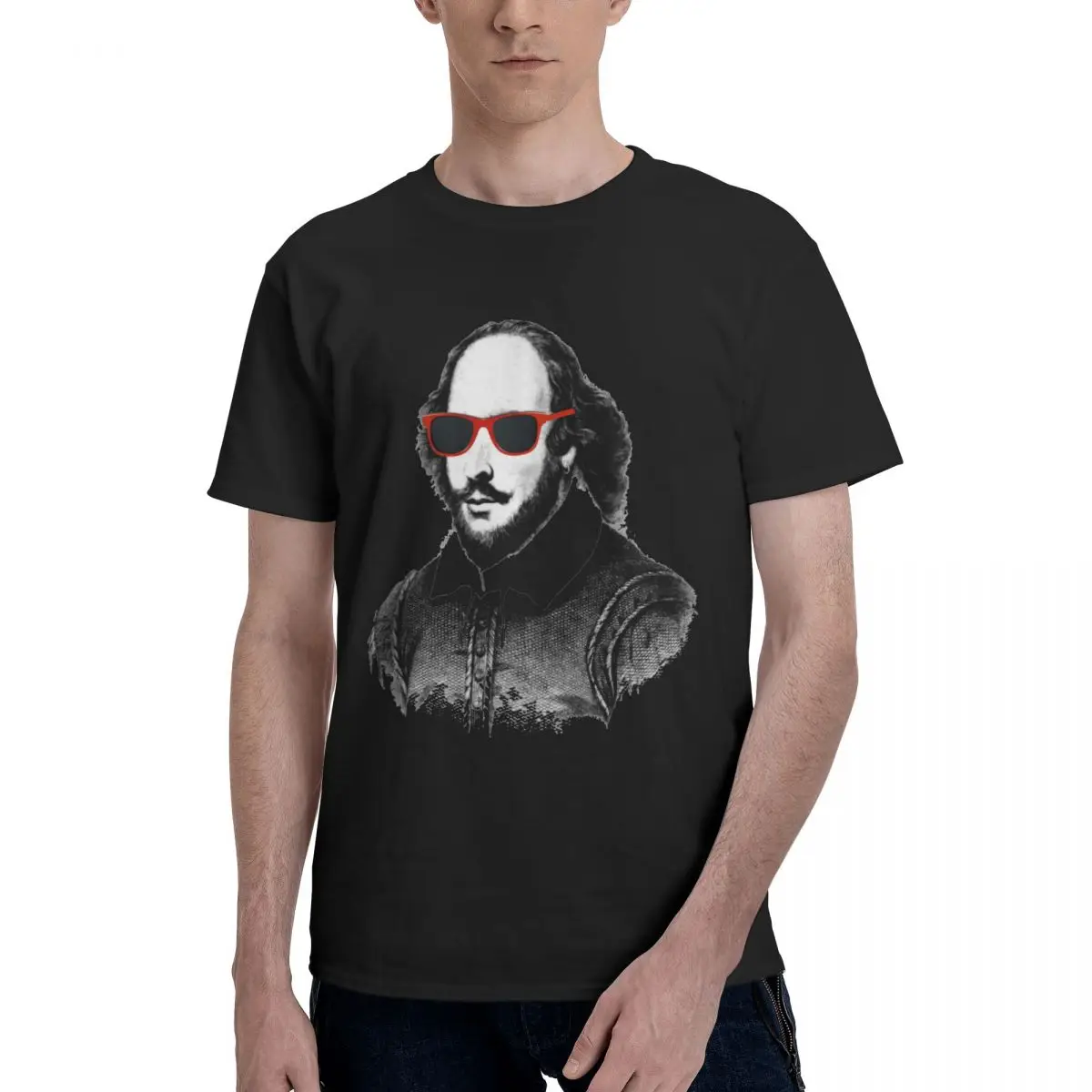 

Shakespeare T Shirts Man theatre drama acting sunglasses Essential Printed T-Shirt O Neck Trending Cotton T-Shirts Gift Idea