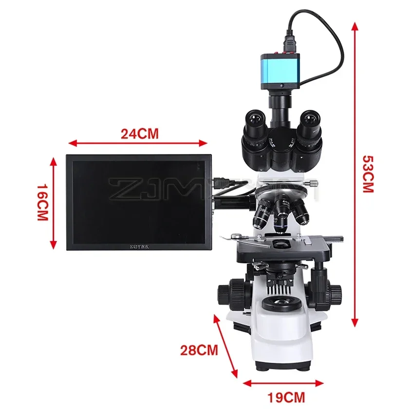 Профессиональный лабораторный биологический HD тринокулярный микроскоп с зумом