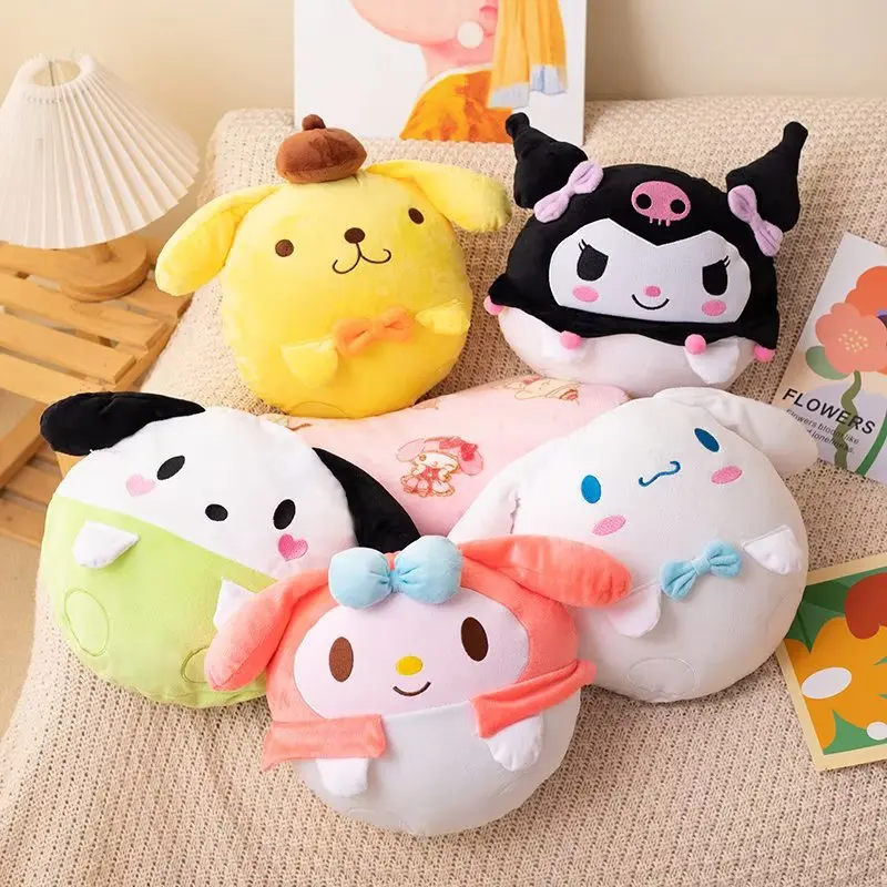 

Sanrio My Melody Kuromi Cinnamoroll милая плюшевая набивная Подушка мультяшная кукла портативное искусственное Одеяло Подушка декоративные игрушки