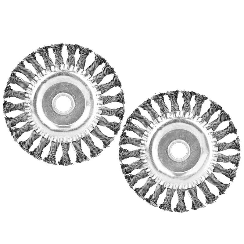 

New-2 Pcs 125Mm Flat Wire Wheel,Knot Wire Brush For Angle Grinder,Wire Wheel For Rust Removal,Paint Removal,Sanding,Deicing