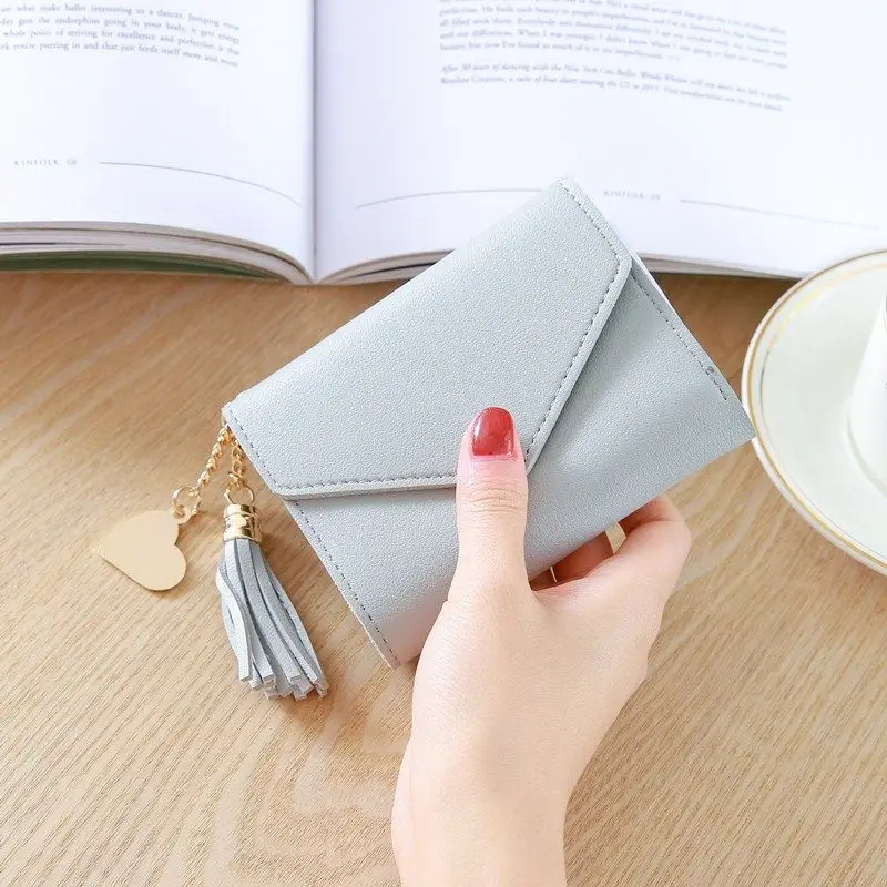 2023 New Short Tassel Wallet Women Fashion Purse Female Mini Wallets Students Lovely Purse Female Small Wallet for Girl