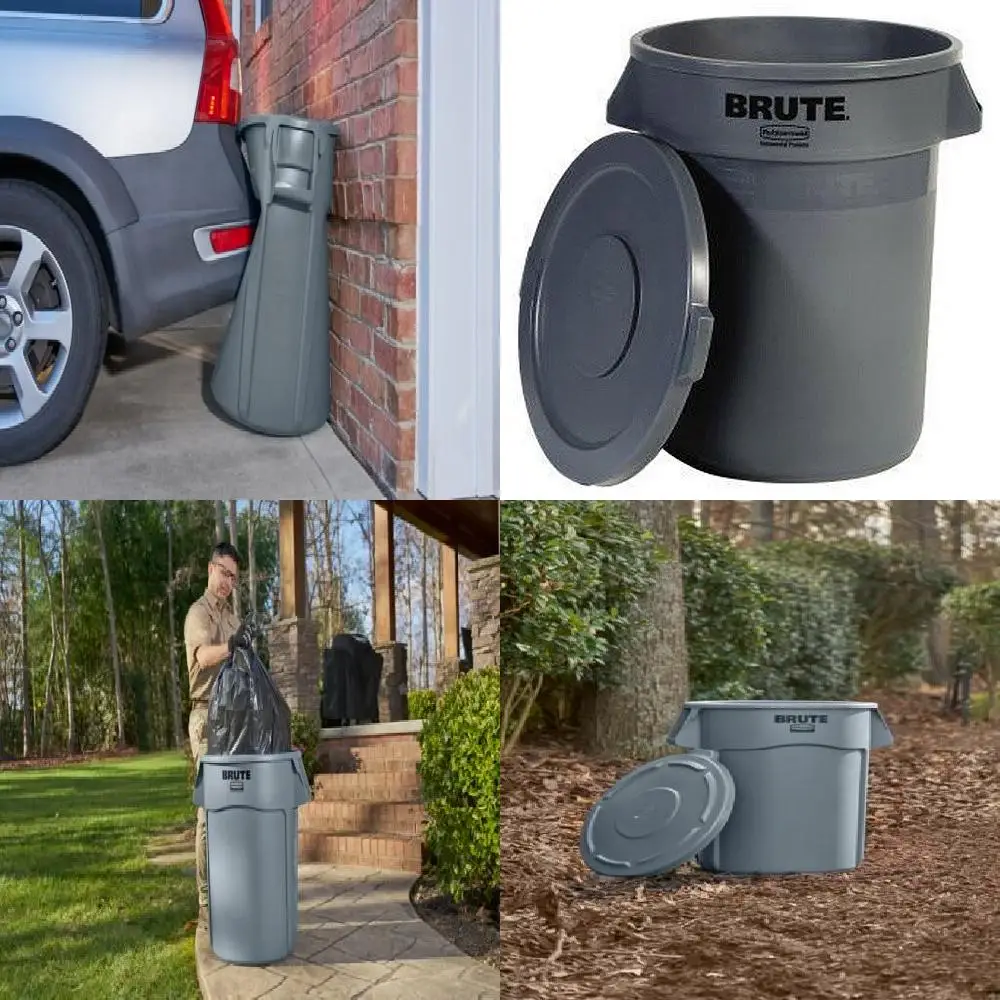 

Жесткая и стойкая к давлению серая мусорная корзина для гаража с крышкой-идеально подходит для дома или офиса-идеальный выбор.