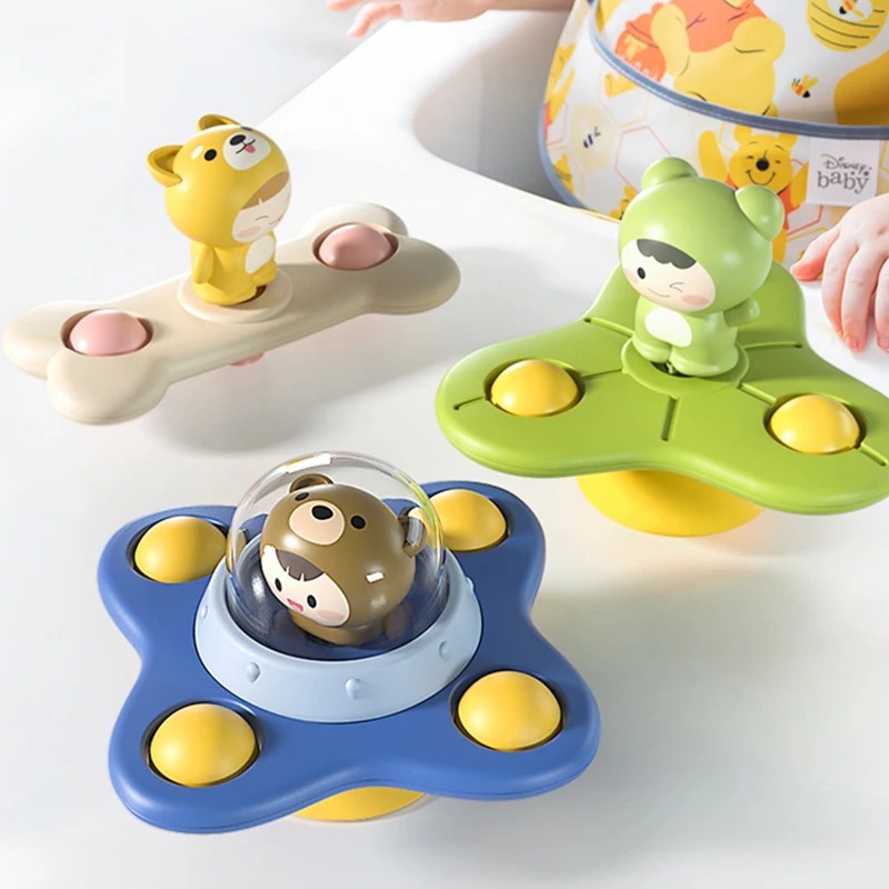 Montessori Baby Bath Toys for Boy Children Bathing Sucker Spinner Suction Cup Toy for Kids Funny Child Rattles Teether