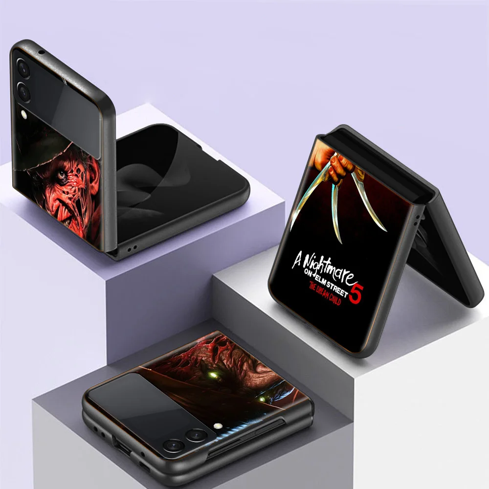 Чехол для телефона F-Freddy Krueger Horror Fundas Samsung Galaxy Z Flip 5 6 4 3 5G с задней крышкой Hard Capa Coque TPU