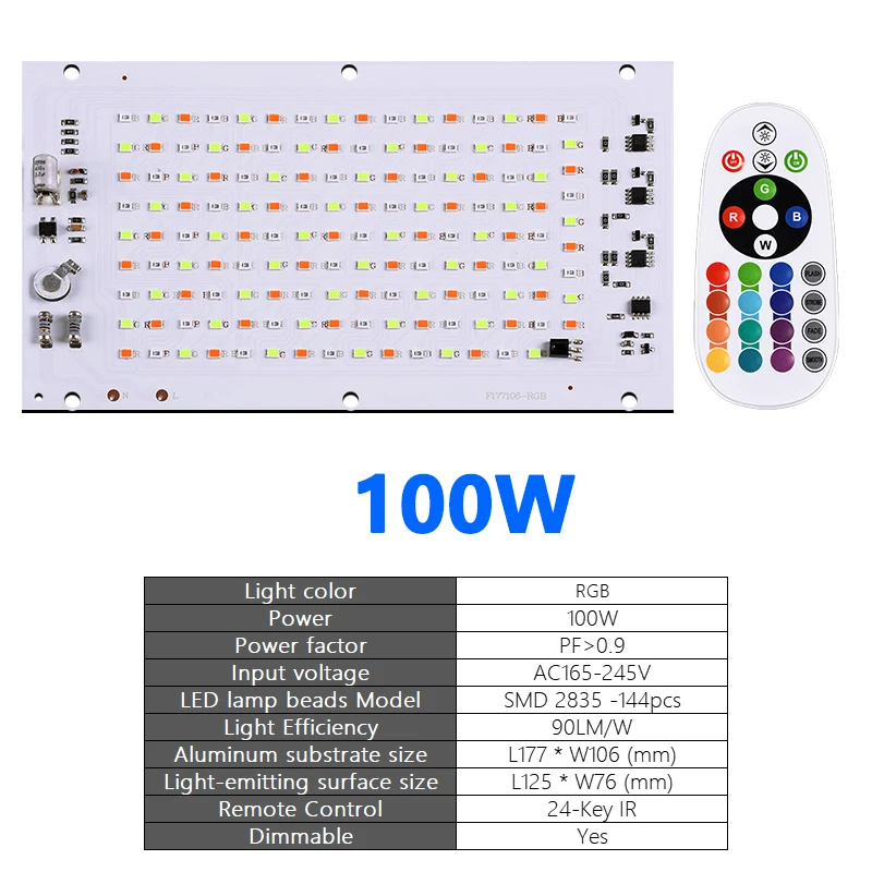 

Линейная светодиодная панель ANNUOSENCHIP FWRGB RGB 50Вт/100Вт 24 клавиши