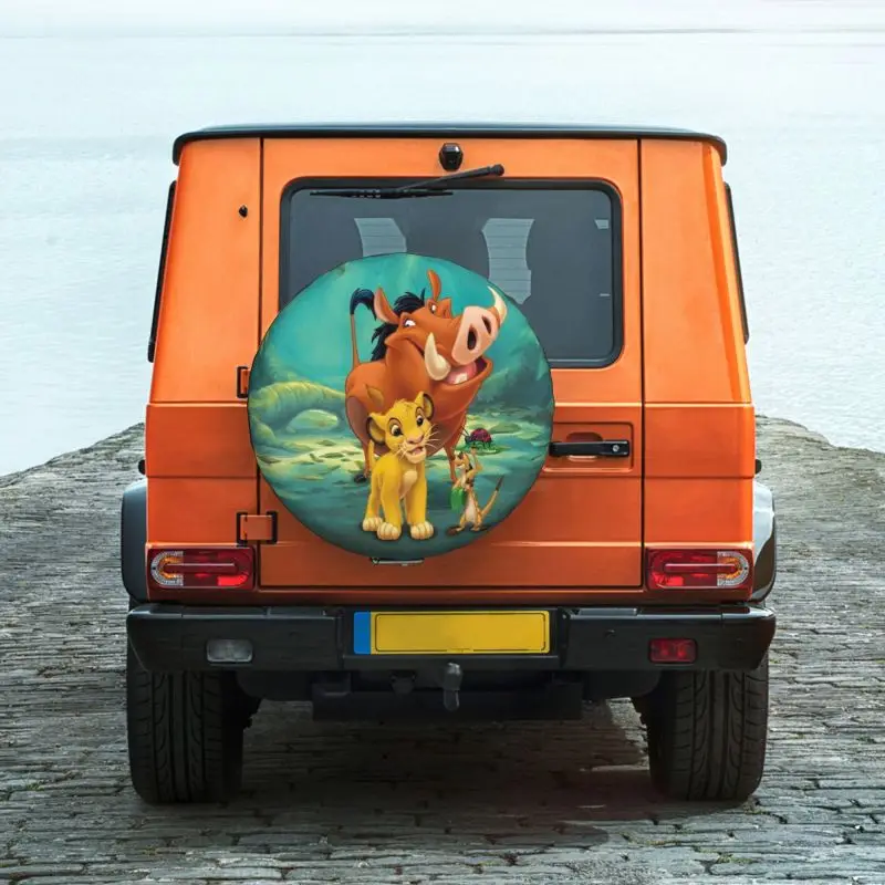 Custom The Lion King Simba Tire Cover 4WD 4x4 RV Cartoon Movie Spare Wheel Protector for Honda CRV 14&quot 15&quot 16&quot 17&quot Inch