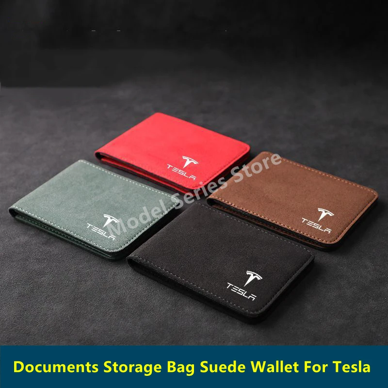 

Car Registration Insurance Card Holder Fit for Tesla Model 3/Y/X/S Glove Box Organizer Documents, ID, Driver License Wallet