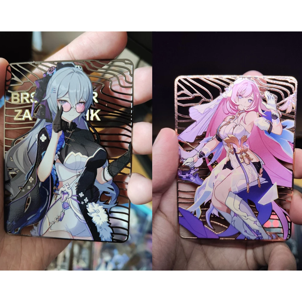 

Honkai Impact 3 Anime Metal Cards Silverwing Elysia Gold Card ACG Sexy Kawaii Game Anime Collection Cards Gift Toys