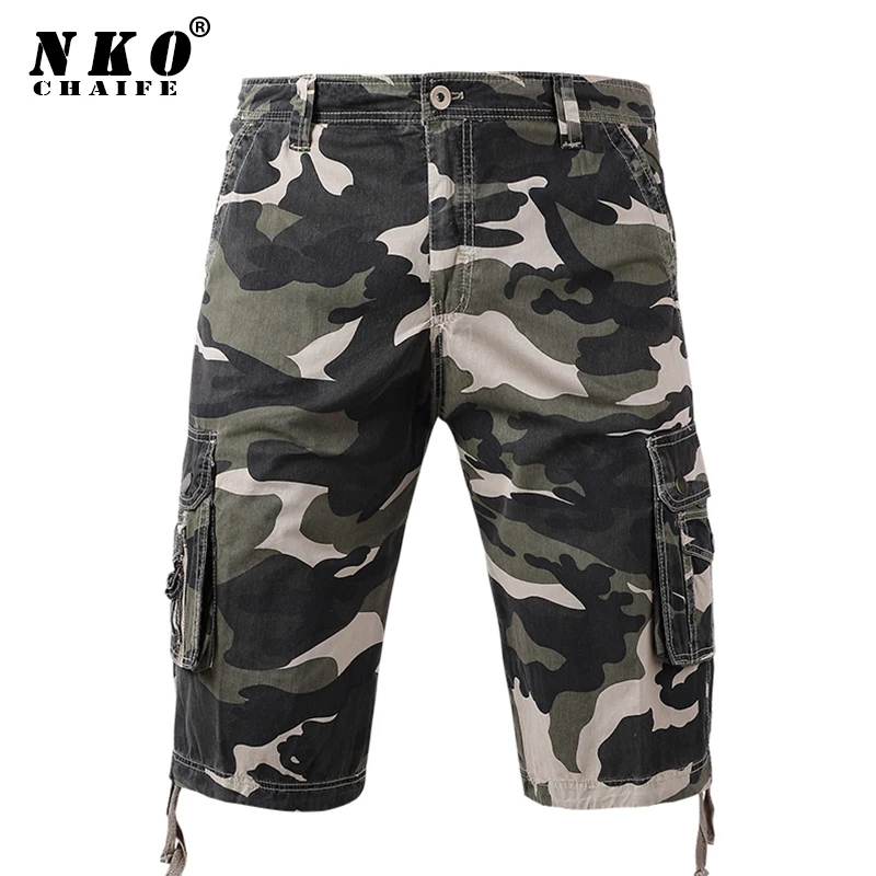 

Men 2022 Summer New Camouflage Cargo Shorts Men Outdoor Multi Pocket Tactical Short Pants Men Cotton Casual Military Shorts Men