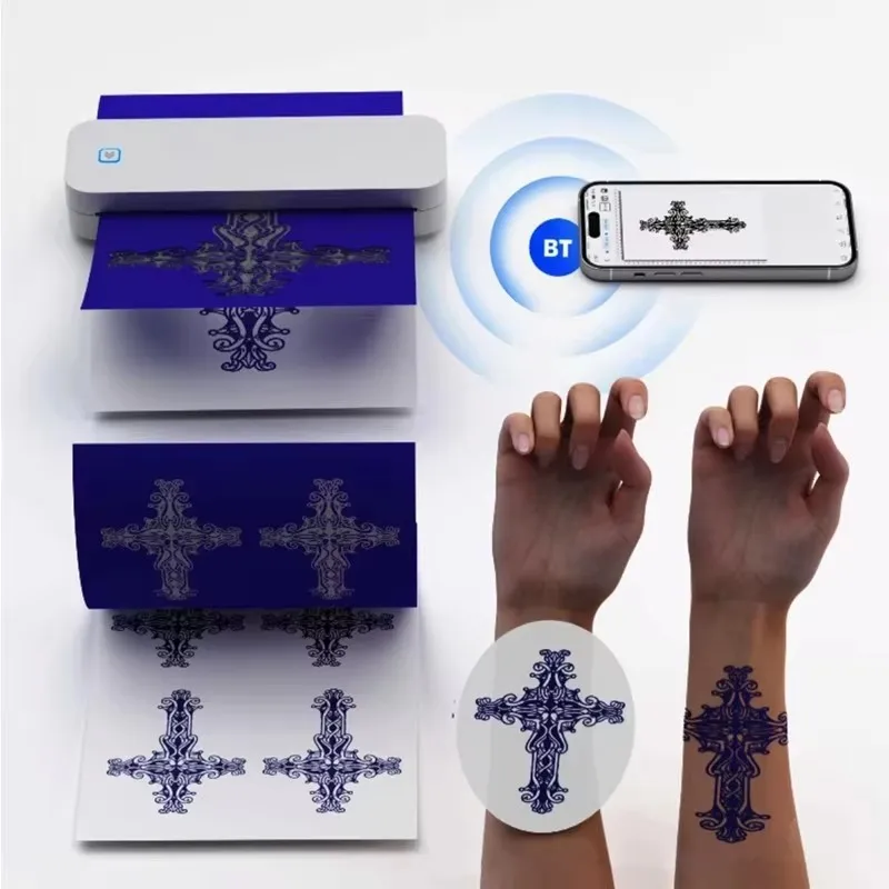 Портативный бесчернильный Bluetooth A4 термопринтер для фотографий в формате PDF