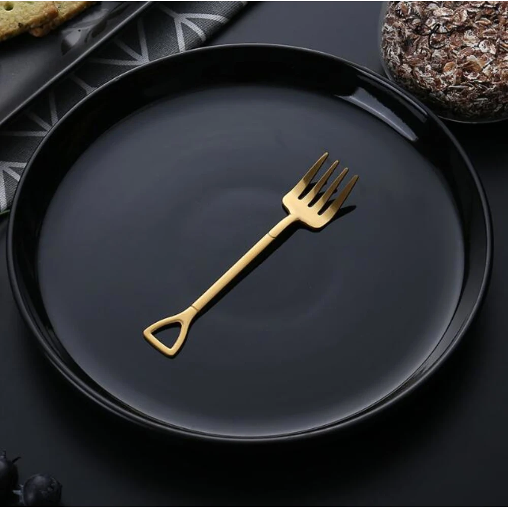 

Flatware Fruit Fork Ice Cream Stainless Steel Fork Tool Creative Tableware Kitchen Accessories Long Handle Cutlery Fashion