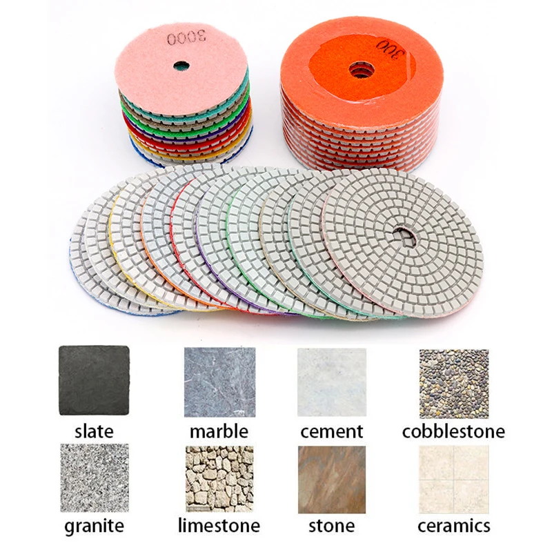 

Diamond Dry Polish Pads Sanding Disc Marble Granite Polisher Flexible Stone Ceramic Tile Bond Fade Sander Grind Tool