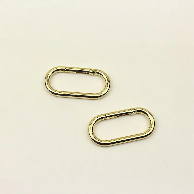20pcs 40mm Spring Metal Oval O Rings Buckles Trigger Clasp Clip for Bag Strap Webbing Keychain Carabiner DIY Handbag Accessory