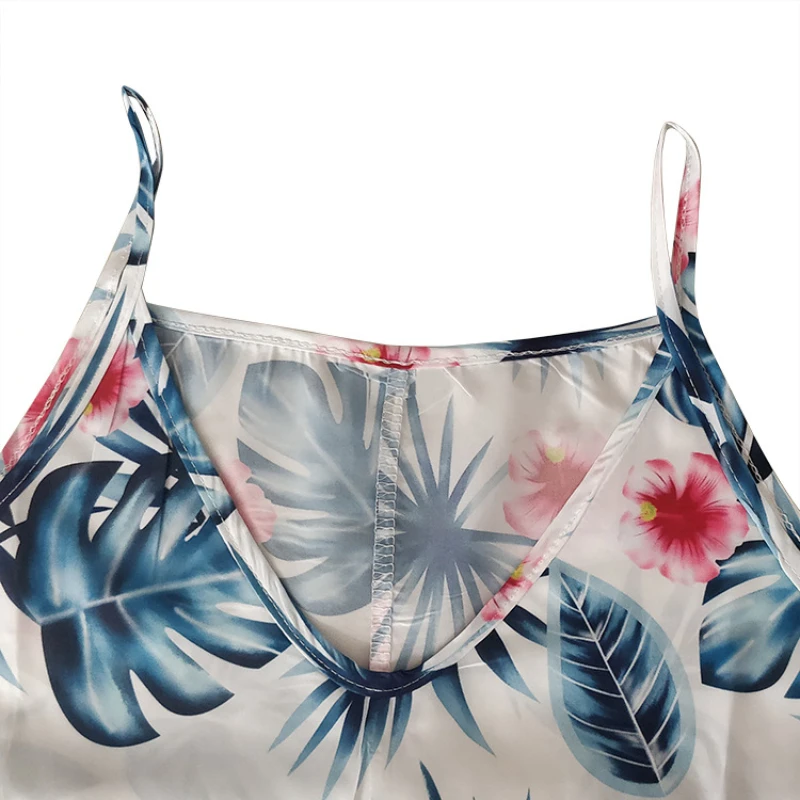 Женское летнее платье Пляжное Платье для отдыха на море юбка с принтом и лямками