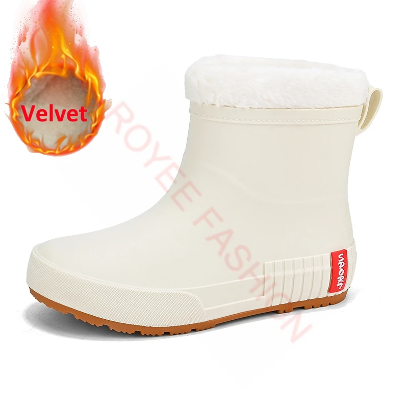 мужские резиновые ботинки сапоги калоши непромокаемая обувь мужская резиновая