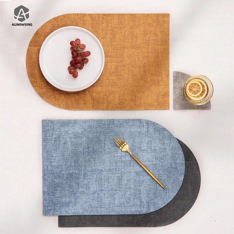 

Heat Resistant Placemat Cloth Leather Dining Table Mat For Coffee Tables Tableware Plates Cup Pads Kitchen Accessories Tablemats