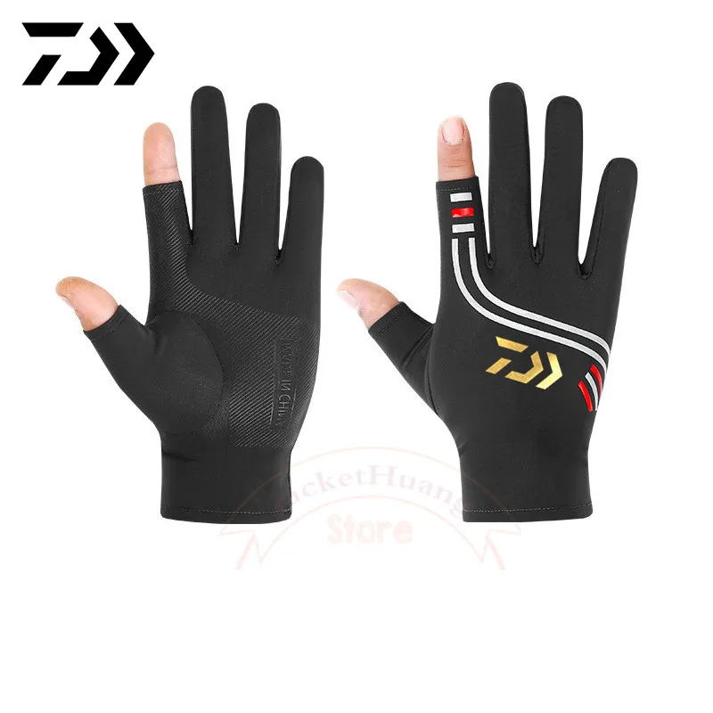 

Daiwa 2023 Men's Summer Fishing Gloves Two Finger Outdoor Sports Gloves Sun Protection, Anti Slip, and Breathable Gloves