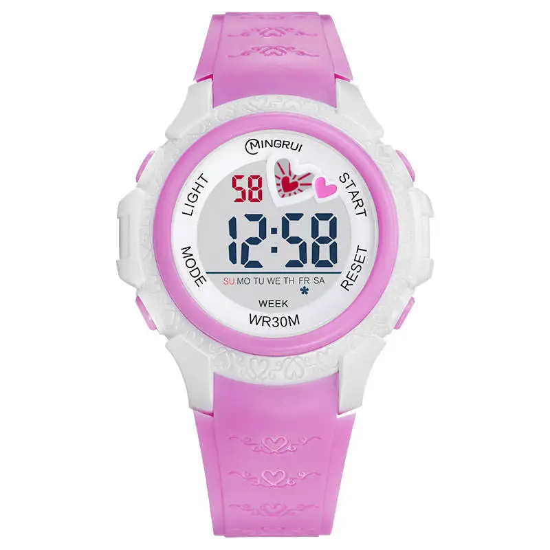 

Girls Sports Watches Child Hand Clocks 3Bar Waterproof Students Digital Hour Teen Electronic Wristwatch Luminous Time Kids Gift