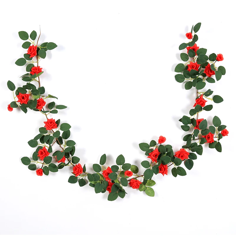 160cmArtificial цветок розы поддельные Висячие декоративные лоза растения листья