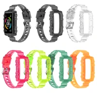 for huawei watch band 67 strap silicone band watchband glacier transparent band bracelet correa for honor band 6 protector case
