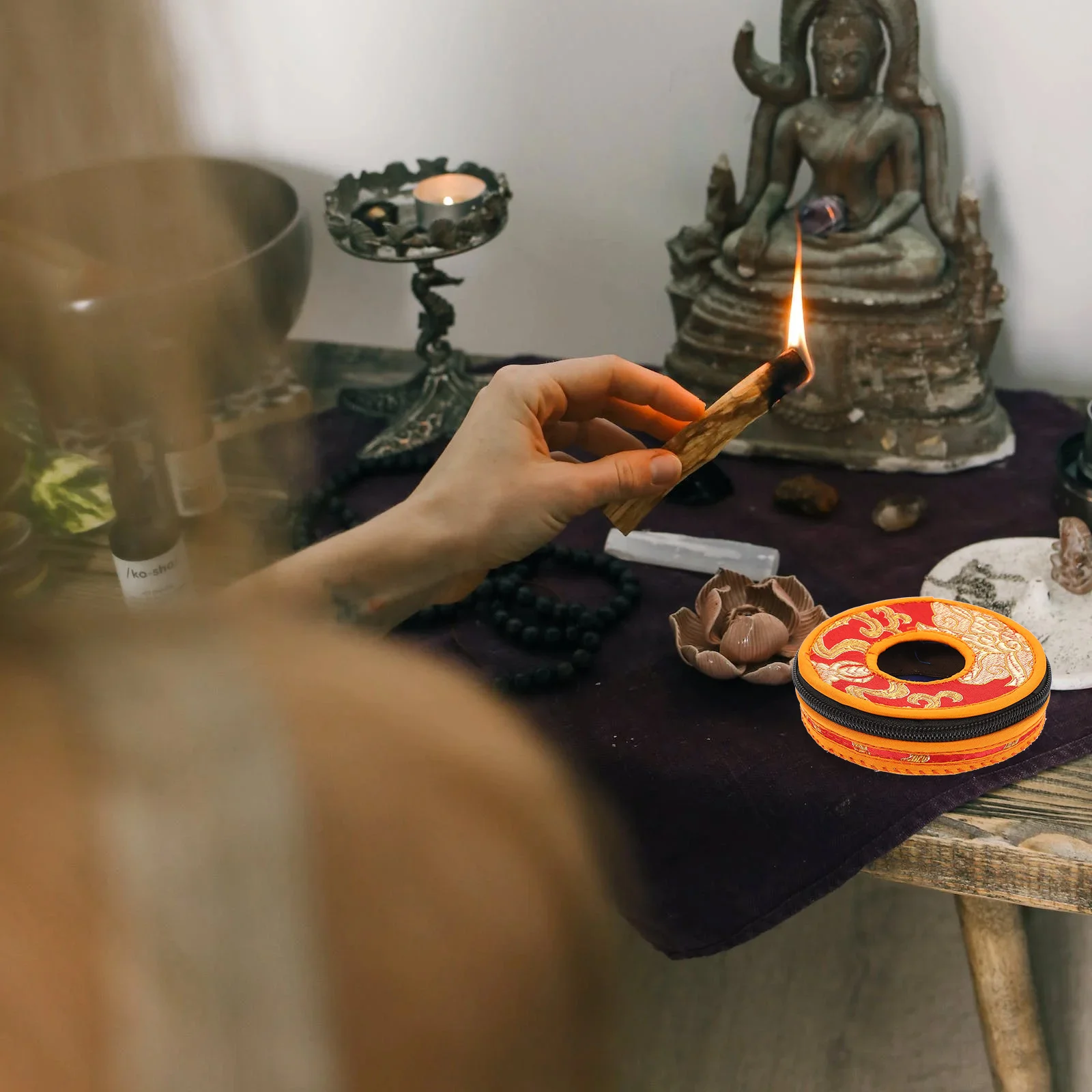 Набор колец с колокольчиком непальский чехол чемодан контейнер для медитации