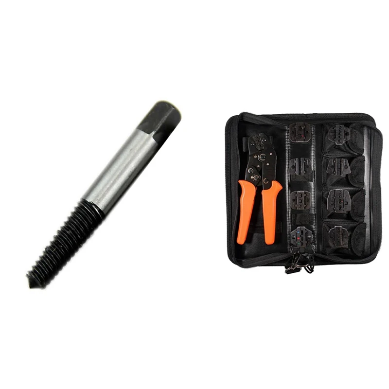 

5Pcs Damaged Screw Extractor Out Remover Set Bolt Stud Tool Kit 3Mm- 18Mm & 1 Set Crimping Tool Set SN-48B 8-Jaw Kit