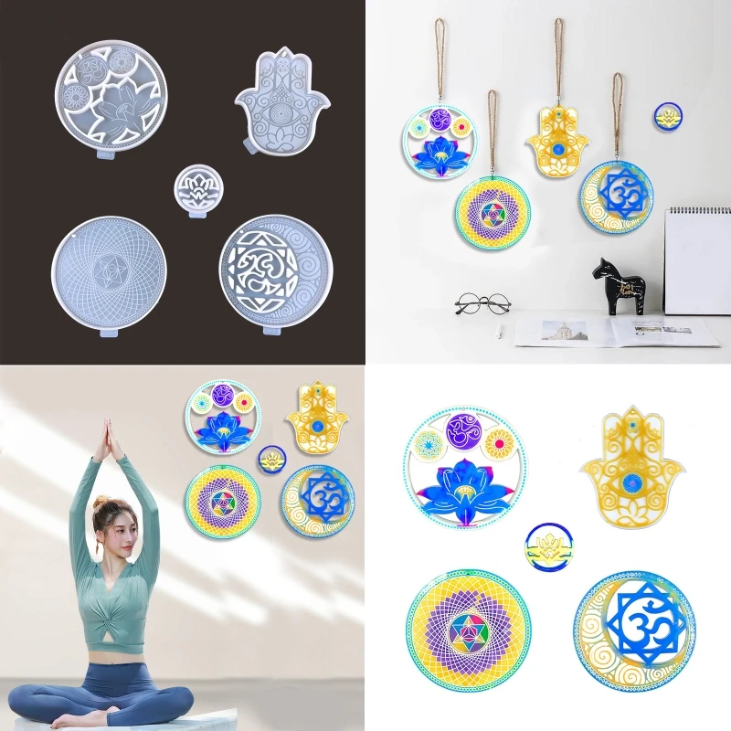 

Different Patterns Round Resin Casting Molds Include Silicone Pendant Molds Tray Coaster Molds Suitable for Diy Coaster