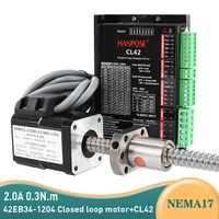nema17 closed loop ball screw motor sfu1204 2a 0 3n m step servo motor 42eb34 1204 300mm cl42 servo driver cnc controller kit