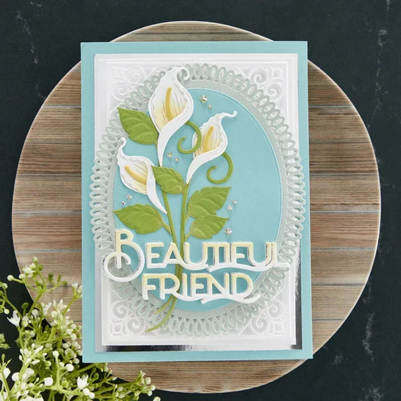 Новинка 2022 растительный цветок лилии стебель узор металлические штампы для