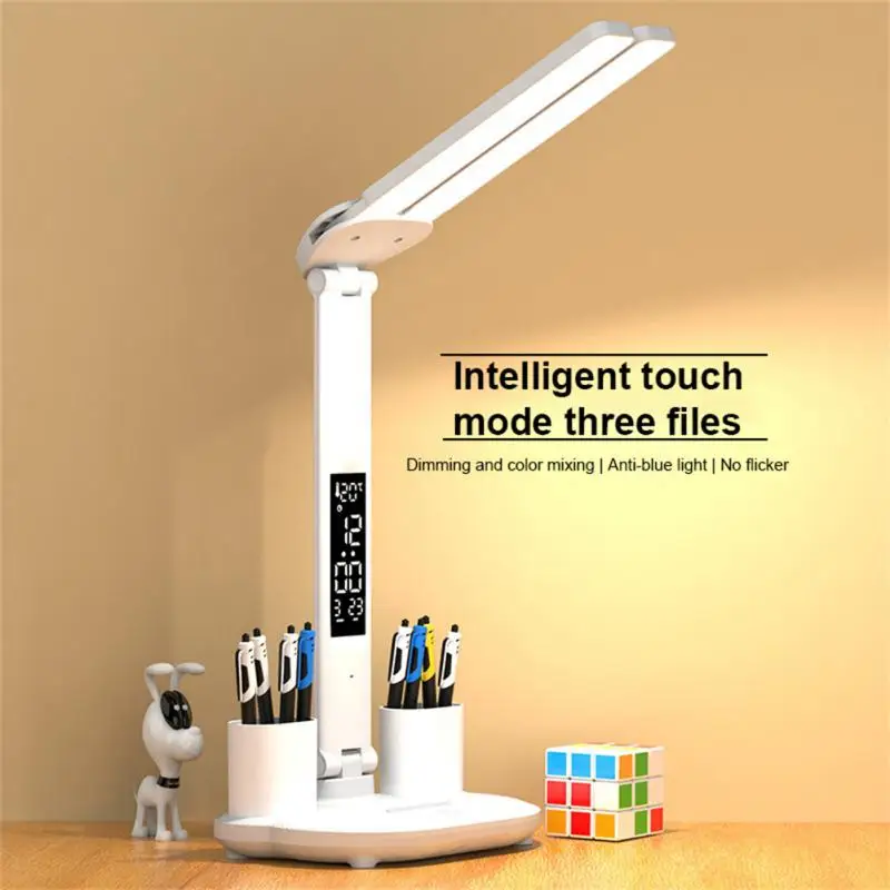 

LED Desk Lamp Multifunction Table Lamp with Calendar USB Touch Night Light with Pen Holder for Kid Children Bedroom Reading Lamp