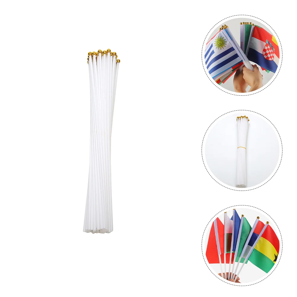 

50Pcs Flag Poles Sporting Events Festival Flagpoles Smooth Flagpoles for Handheld Flag