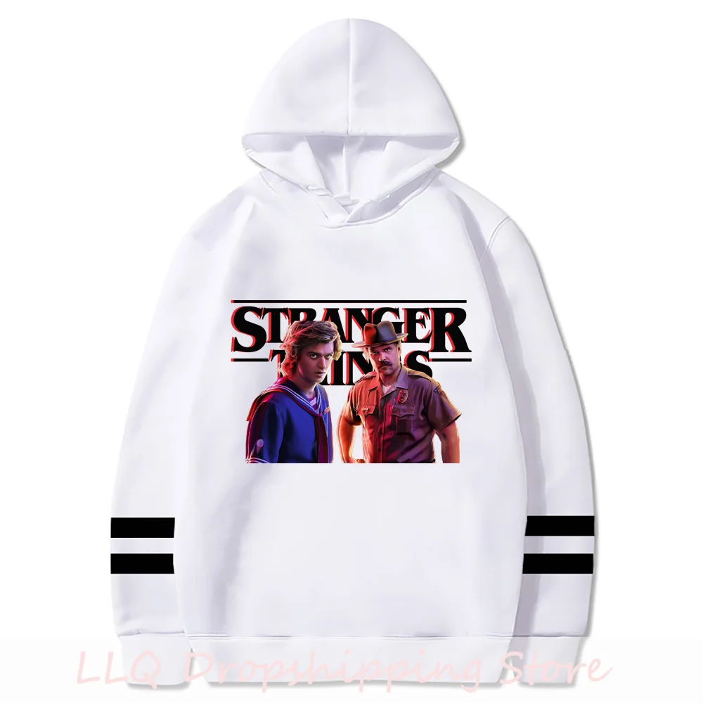 

Stranger Things TV Series Sweatshirts Aesthetic Graphic Hoodie Harajuku Striped Clothes Y2k Pullover Warm Hoody Fashion Pullover