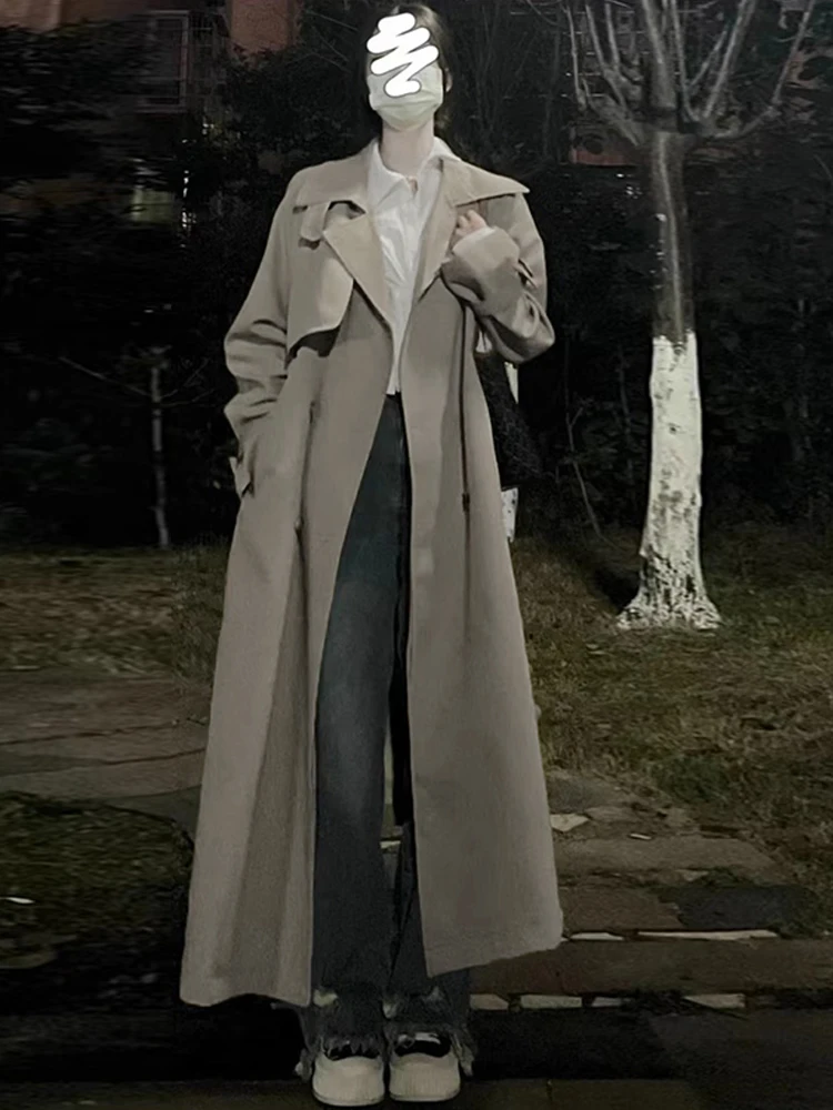 Британский плащ цвета хаки верхняя одежда для женщин весна 2024 новая маленькая