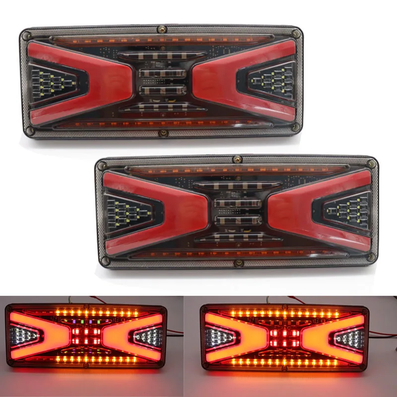 2pcs 24V Truck LED Rear Light Trailer Warning Light Rear Fog Light For Truck Trailers UTE Camper Camping Trailer