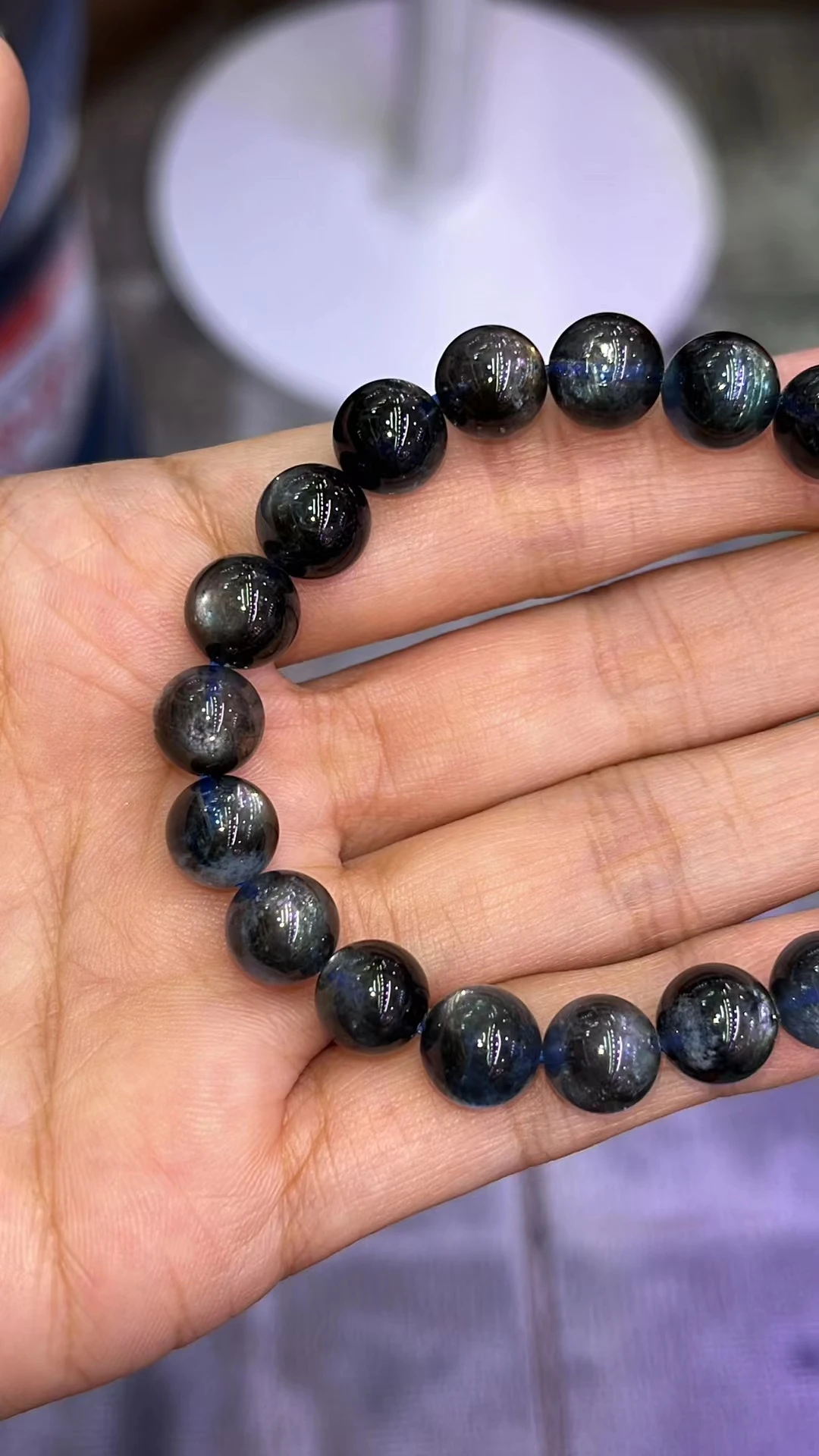 Натуральные голубые аквамариновые прозрачные круглые бусины большой Браслет 8 6