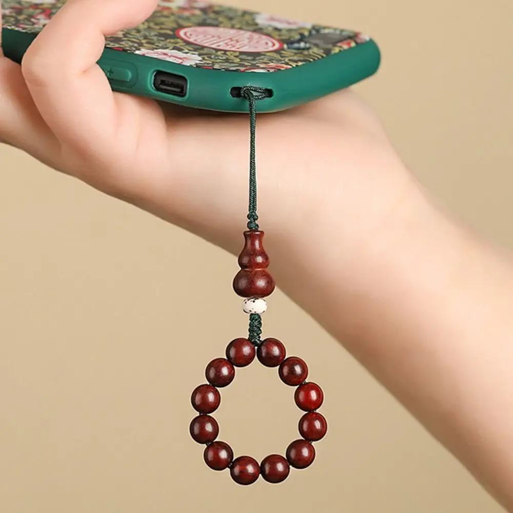 

Chinese Style Natural Sandalwood Wooden Pendant Key Chain Mobile Phone Lanyard Gourd Key Ring Car Key Chain Bag Pendent