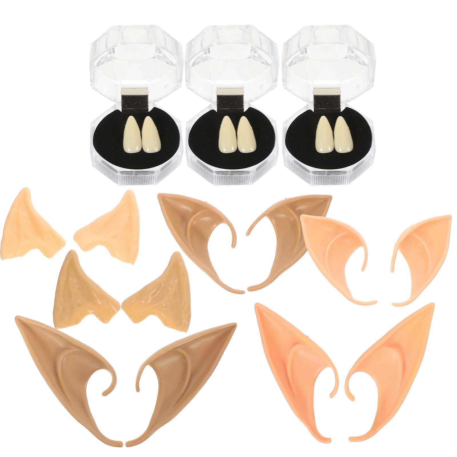 

Artificial Elf Ears Horrific Teeth Fake Denture Halloween Resin Cosplay Decor