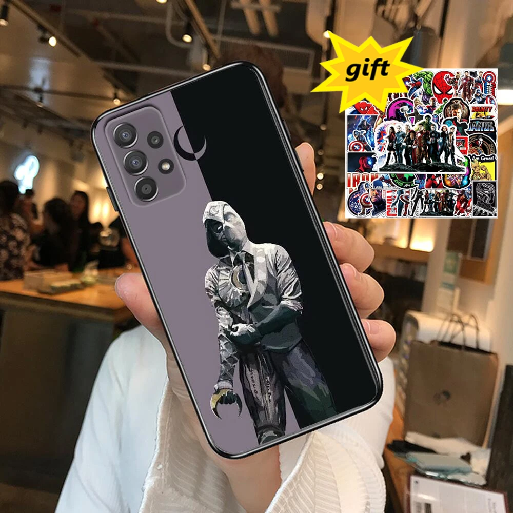 

Moon Knight Iron man Phone Case Hull For Samsung Galaxy A70 A50 A51 A71 A52 A40 A30 A31 A90 A20E 5G a20s Black Shell Art Cell Co