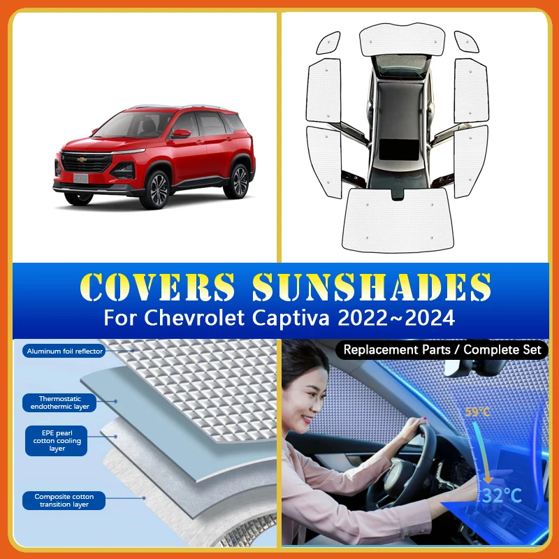 

Car Sunshade Covers For Chevrolet Captiva Baojun 530 CN202S 2022 2023 2024 Sunproof Sunscreen Window Visors Coverage Accessories