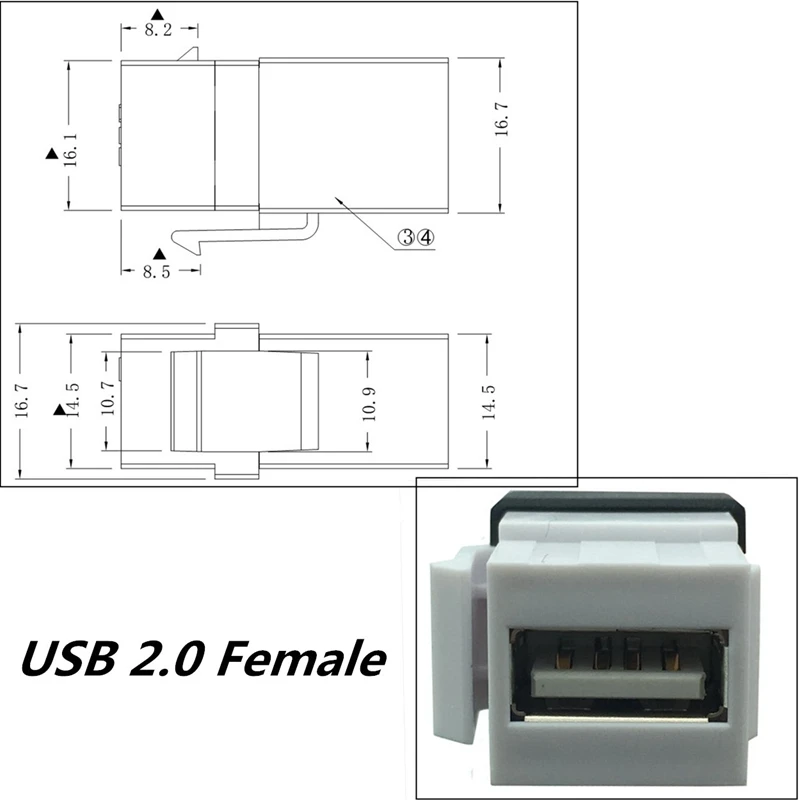 USB 2.0 A мама-мама папа-мама адаптер для крепления на панели настенной розетки